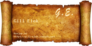 Gill Elek névjegykártya